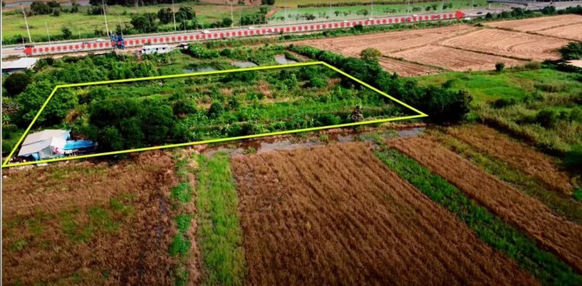 ขายที่ดินปทุมธานี 4 ไร่ ผังชมพู ใกล้ทางด่วนอุดรรัถยา บางพูด เหมาะสร้างบ้าน โกดัง
