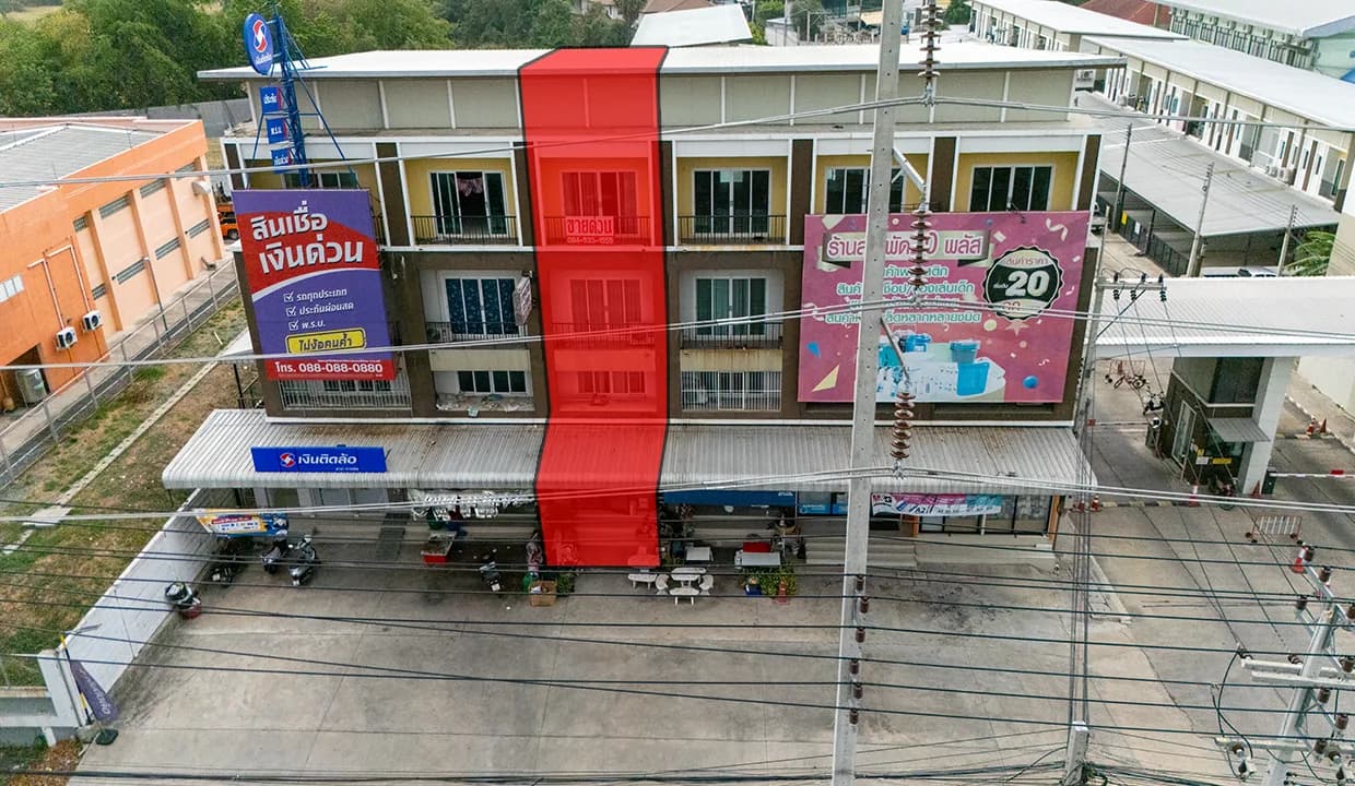 ขายอาคารพาณิชย์ 4 ชั้น สามโคก ปทุมธานี ตรงข้ามตลาด ทำเลค้าขาย รูปที่ 3